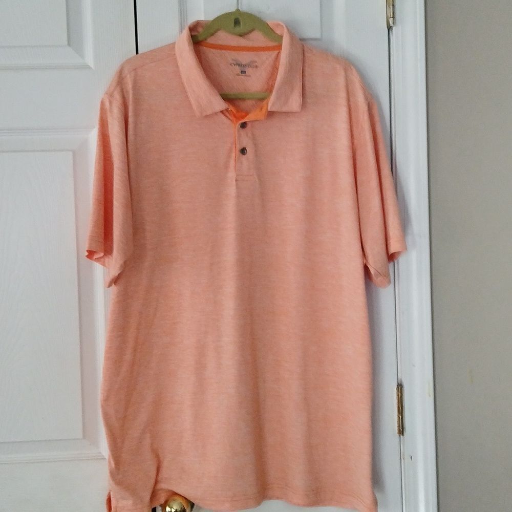 Cypress Club tangerine white short sleeve polo shirt Sz XXL NWOT